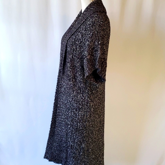 White House Black Market Marled Drop Sleeve Long Cardigan Black And White Size S - Picture 3 of 8